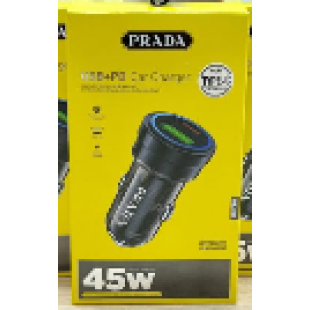 شاحن سيارة برادا XS-CA010 بقدرة 45W – USB + Type-C (شحن سريع)
